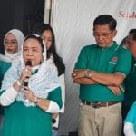 Bakal Bupati Musi Banyuasin Lucianty saat memberikan sambutan.