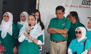 Lusi 2 Bakal Bupati Musi Banyuasin Lucianty saat memberikan sambutan.